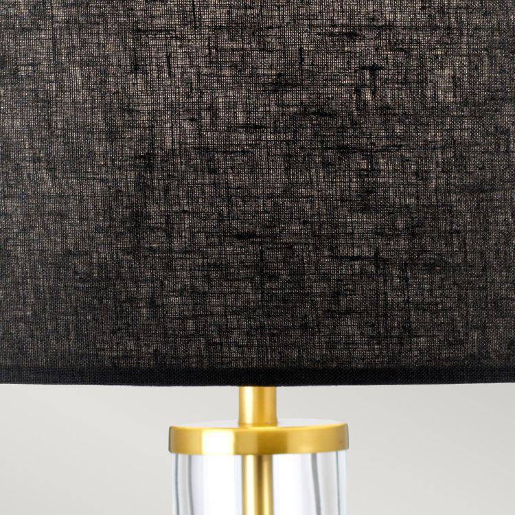 Orb 1 Light Table Lamp (Complete with Black Shade) Aged Brass - Comet Lighting