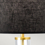 Orb 1 Light Table Lamp (Complete with Black Shade) Aged Brass - Comet Lighting