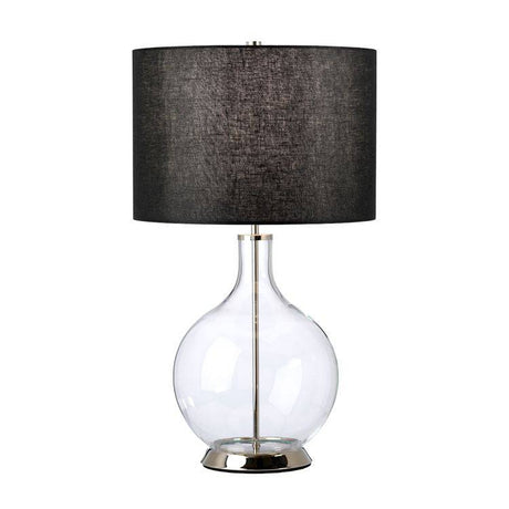 Orb 1 Light Table Lamp (Complete with Black Shade) Polished Nickel - Comet Lighting