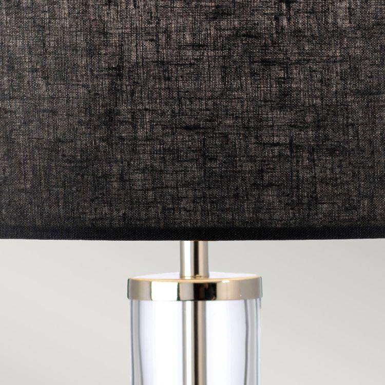 Orb 1 Light Table Lamp (Complete with Black Shade) Polished Nickel - Comet Lighting