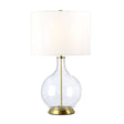 Orb 1 Light Table Lamp (Complete with White Shade) Aged Brass - Comet Lighting