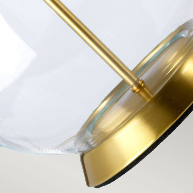 Orb 1 Light Table Lamp (Complete with White Shade) Aged Brass - Comet Lighting