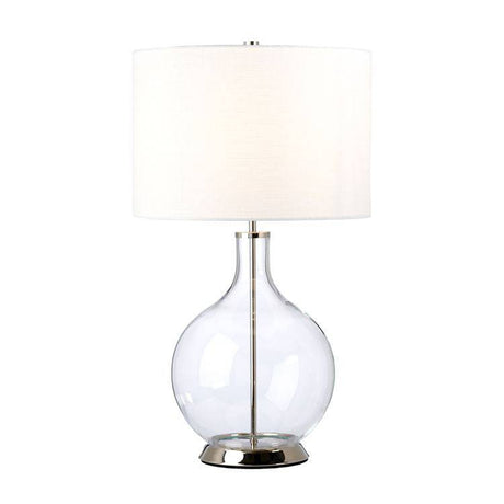 Orb 1 Light Table Lamp (Complete with White Shade) Polished Nickel - Comet Lighting