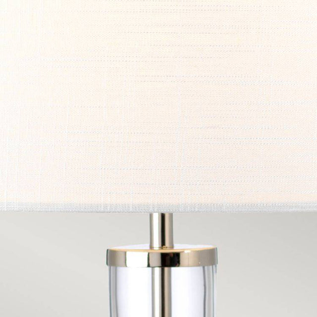 Orb 1 Light Table Lamp (Complete with White Shade) Polished Nickel - Comet Lighting