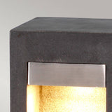 Parkstone LED Bollard 400mm Basalt Stone with Stainless Steel - Comet Lighting