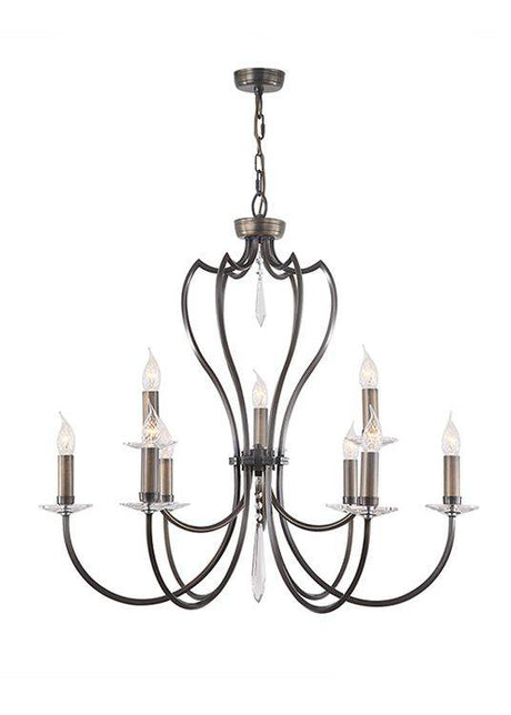 Pimlico 9-Light Chandelier Dark Bronze - Comet Lighting