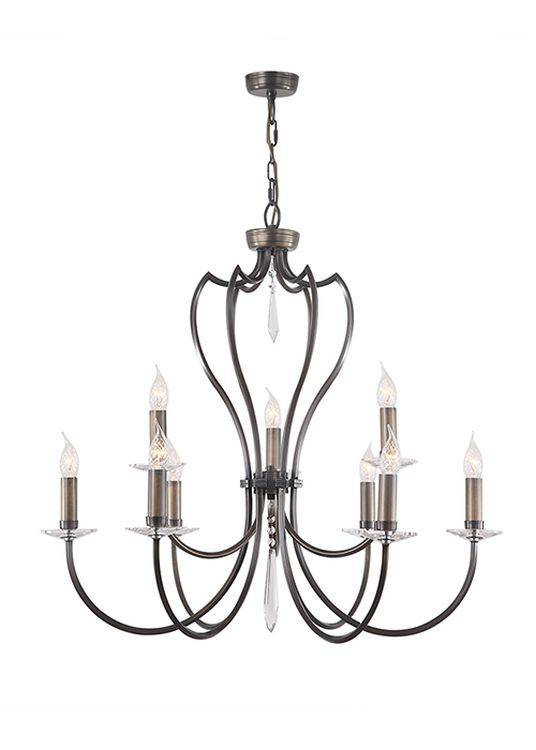 Pimlico 9-Light Chandelier Dark Bronze - Comet Lighting