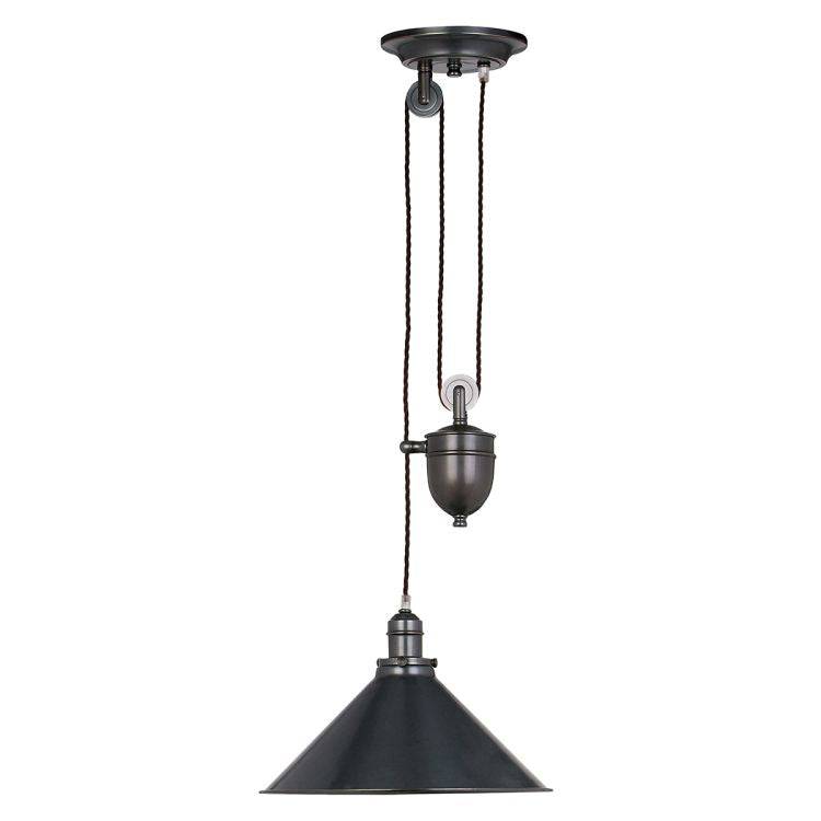 Provence 1-Light Rise and Fall Pendant Ceiling Light Old Bronze - Comet Lighting