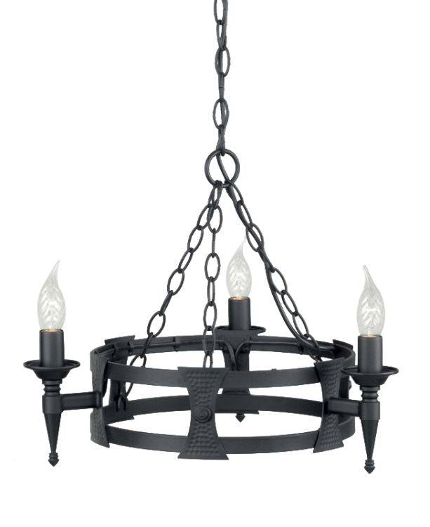 Saxon 3-Light Chandelier Black - Comet Lighting