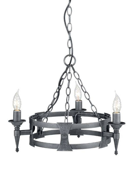 Saxon 3-Light Chandelier Black/Silver - Comet Lighting