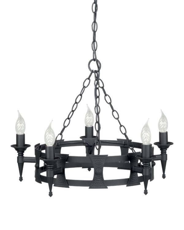 Saxon 5-Light Chandelier Black - Comet Lighting