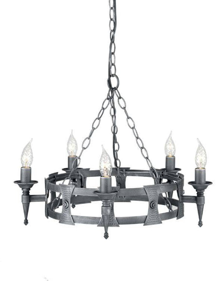 Saxon 5-Light Chandelier Black/Silver - Comet Lighting