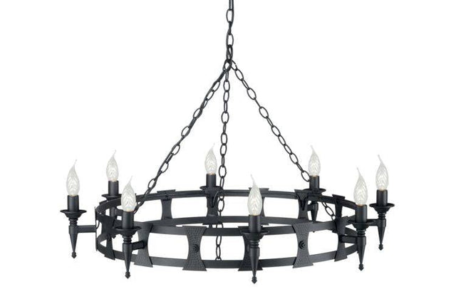 Saxon 8-Light Chandelier Black - Comet Lighting