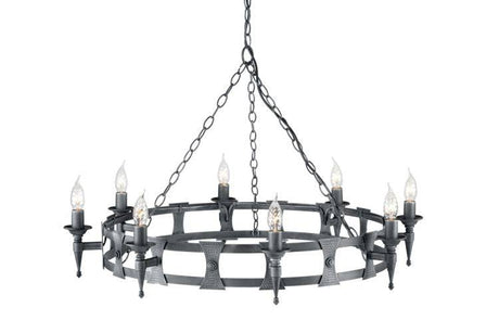 Saxon 8-Light Chandelier Black/Silver - Comet Lighting