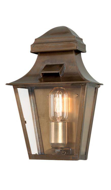 St Pauls Outdoor Flush Wall Lantern Brass - Comet Lighting