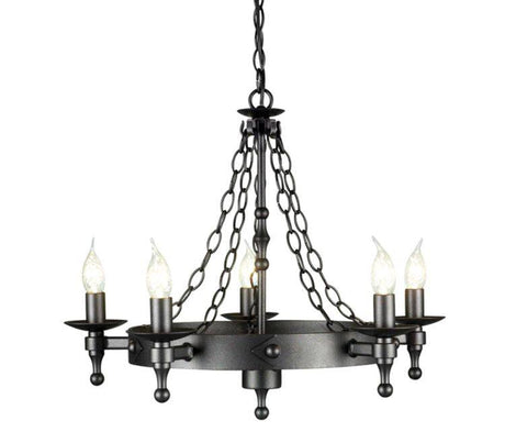 Warwick 5-Light Chandelier Graphite - Comet Lighting