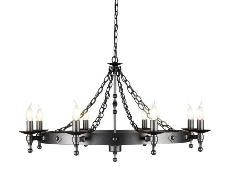 Warwick 8-Light Chandelier Graphite - Comet Lighting