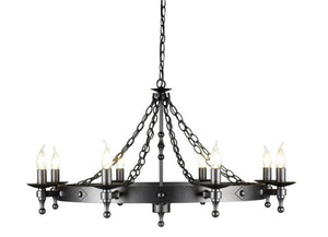 Warwick 8-Light Chandelier Graphite - Comet Lighting