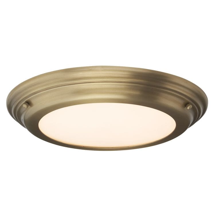 Welland Flush Ceiling Light Aged Brass - Comet Lighting