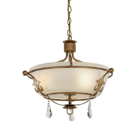 Windsor 3-Light Semi Flush Ceiling Light - Gold Patina - Comet Lighting