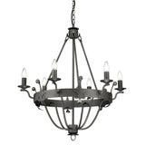 Windsor 6-Light Chandelier - Graphite - Comet Lighting