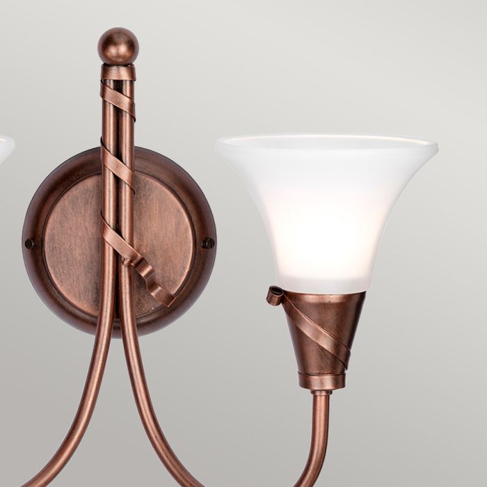 Emily 2 Light Wall Light - Copper - Comet Lighting