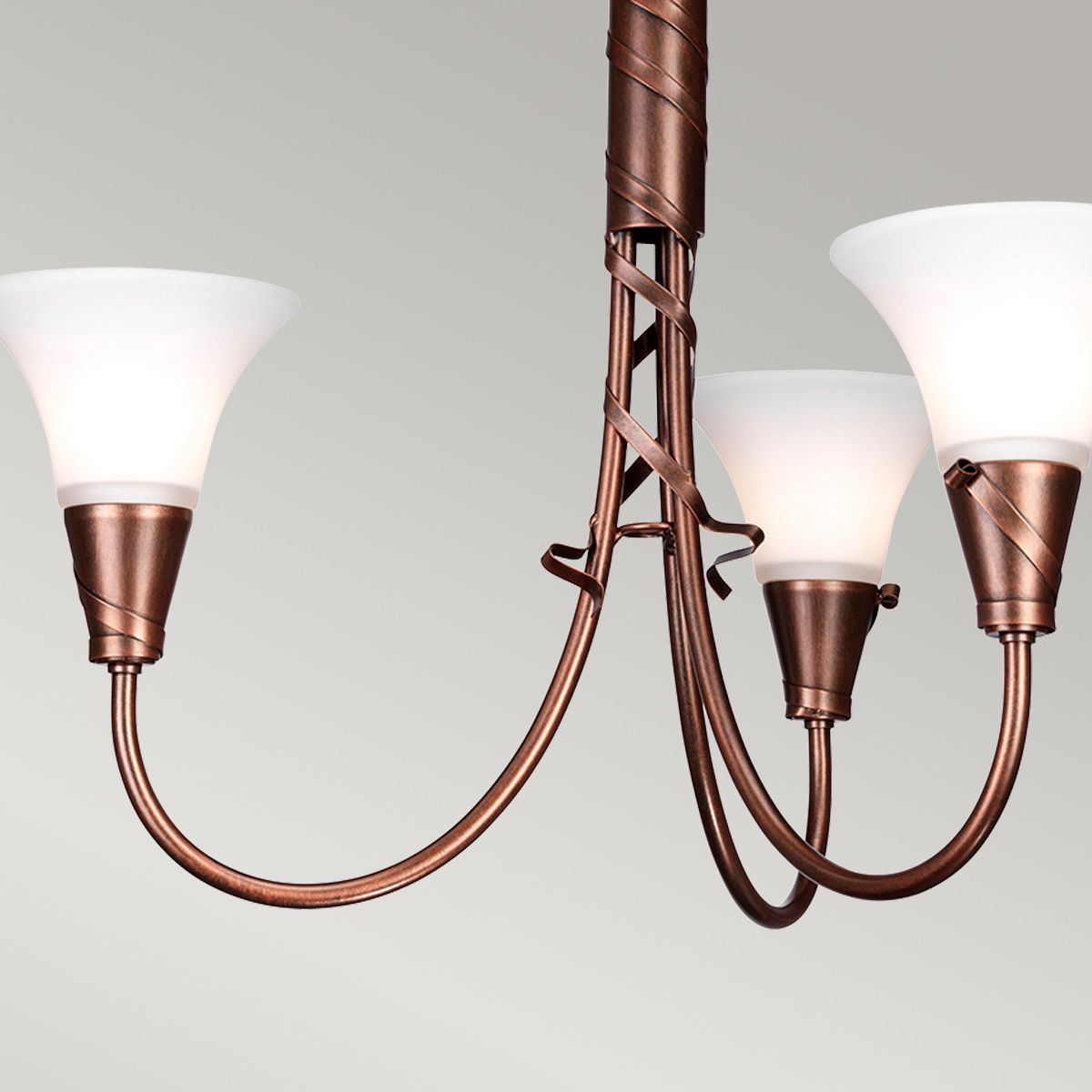 Emily 3 Light Chandelier - Copper - Comet Lighting