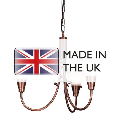 Emily 3 Light Chandelier - Copper - Comet Lighting