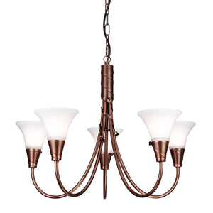 Emily 5 Light Chandelier - Copper - Comet Lighting