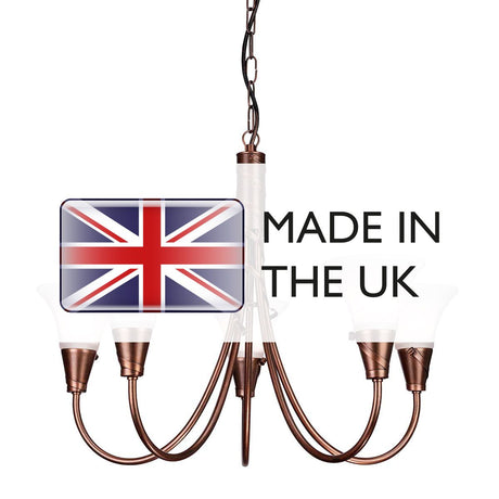 Emily 5 Light Chandelier - Copper - Comet Lighting