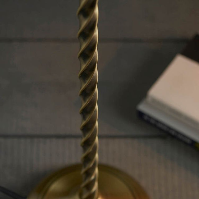 Suki Antique Brass Floor Lamp & 16 inch Ivory Shade