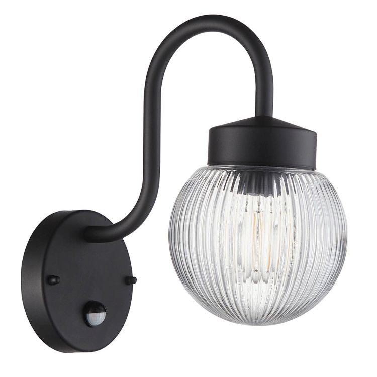 Eldon Wall Light Black w/ PIR - Comet Lighting