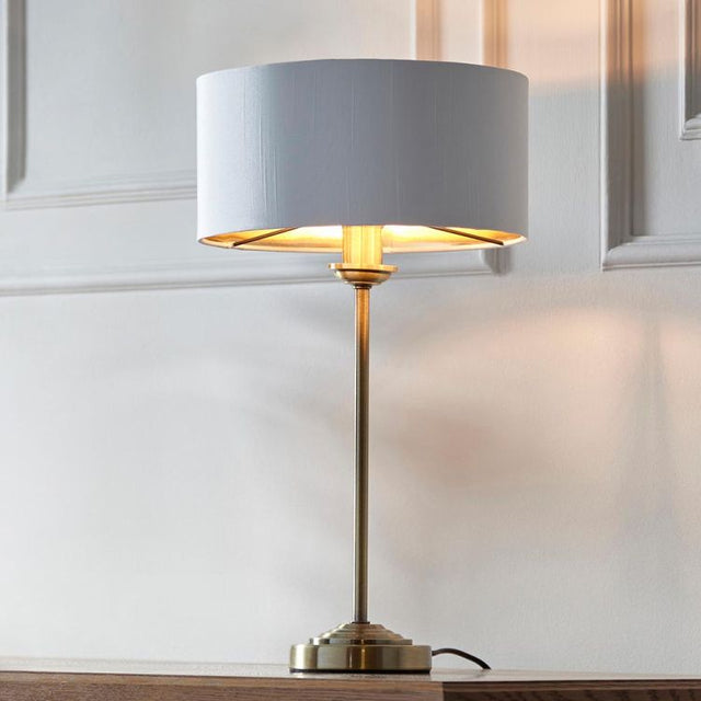 Highclere Table Lamp Antique Brass w/ White Shade
