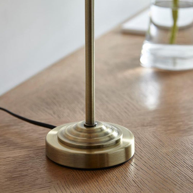 Highclere Table Lamp Antique Brass w/ White Shade
