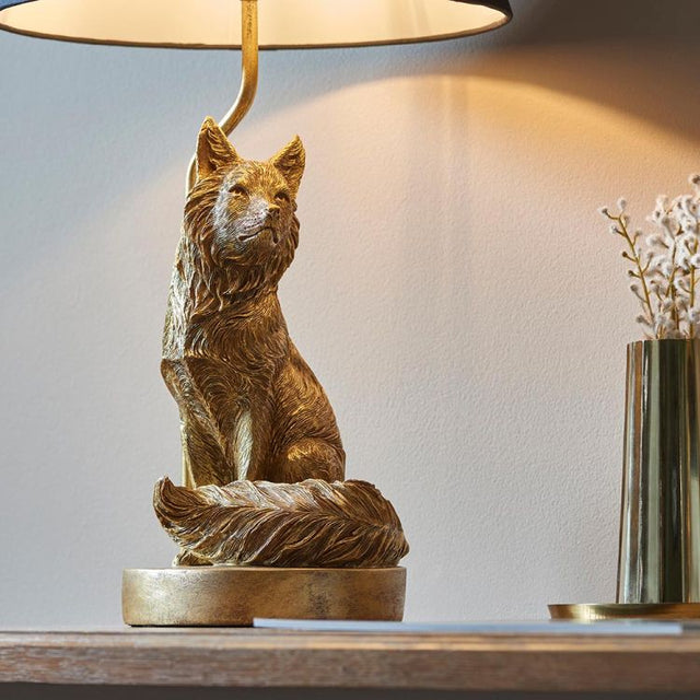 Fox Table Lamp Vintage Gold