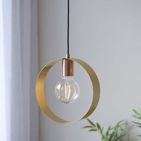 Hoop Pendant Ceiling Light Brushed Brass/Copper/Nickel