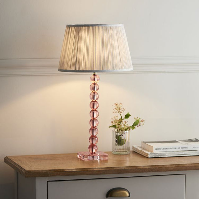 Adelie Table Lamp Base Only Soft Blush Tinted