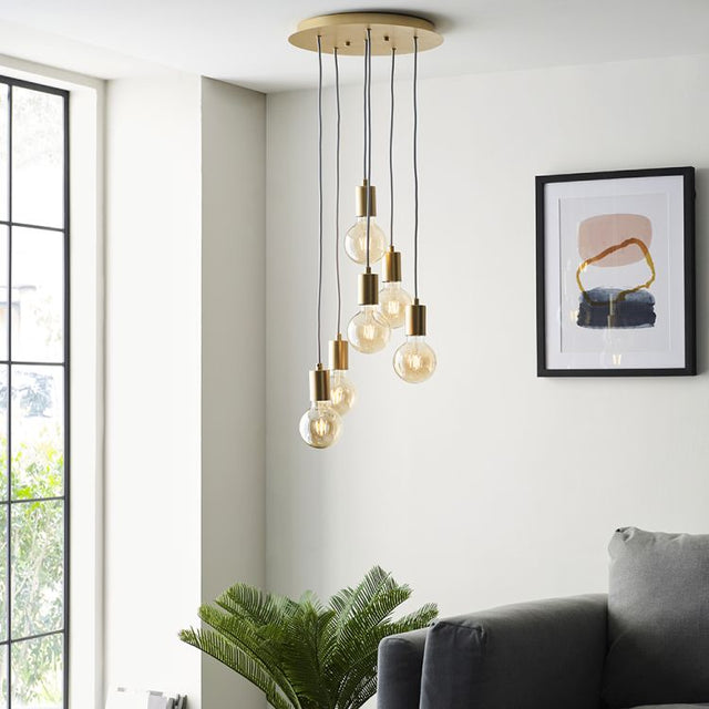 Studio 6Lt Multi-Drop ceiling Light Soft Gold