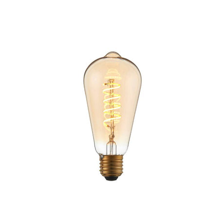 Endon E27 LED Filament Twist Pear Shaped Amber 4w 2200k 280lm Dimmable