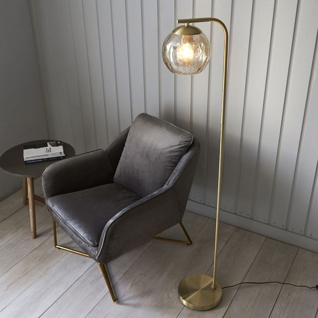 Dimple Floor Lamp Champagne Glass Shade