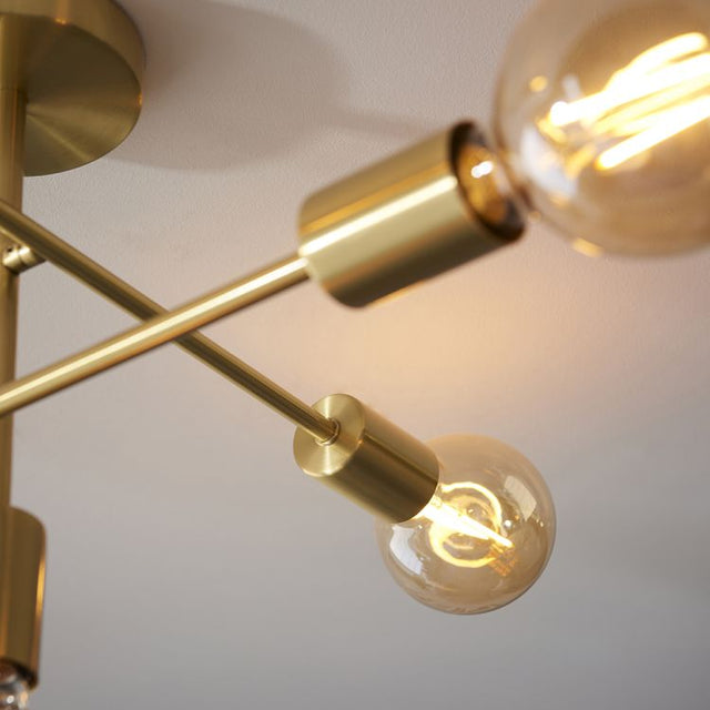 Studio 5Lt Semi-Flush Ceiling Light Brushed Brass