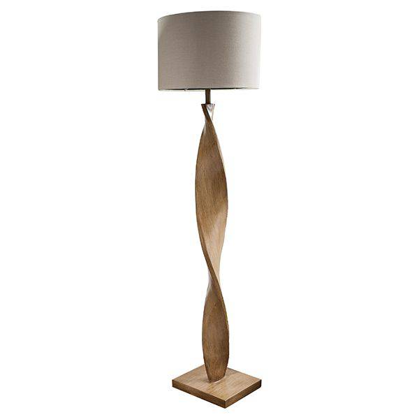 Abia Floor Lamp Oak Effect - Comet Lighting