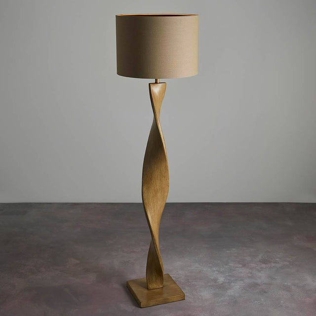 Abia Floor Lamp Oak Effect - Comet Lighting