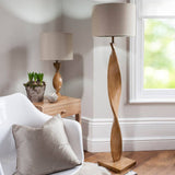 Abia Floor Lamp Oak Effect - Comet Lighting