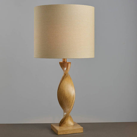 Abia Table Lamp Oak Effect - Comet Lighting