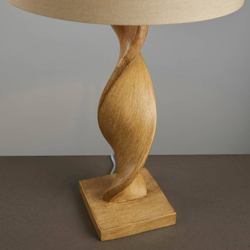 Abia Table Lamp Oak Effect - Comet Lighting