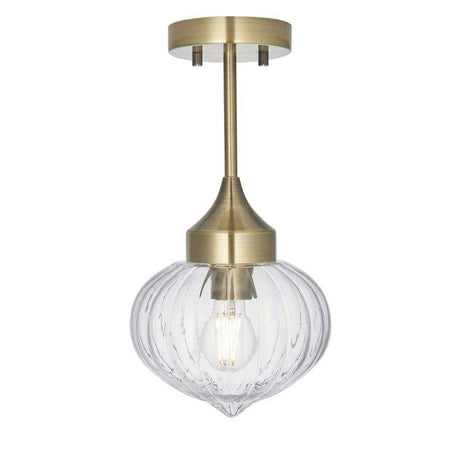 Addington Semi-Flush Ceiling Light Antique Brass - Comet Lighting