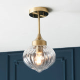 Addington Semi-Flush Ceiling Light Antique Brass - Comet Lighting