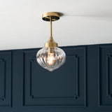 Addington Semi-Flush Ceiling Light Antique Brass - Comet Lighting