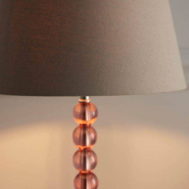 Adelie Blush Table Lamp & Cici 12 inch Grey Shade - Comet Lighting